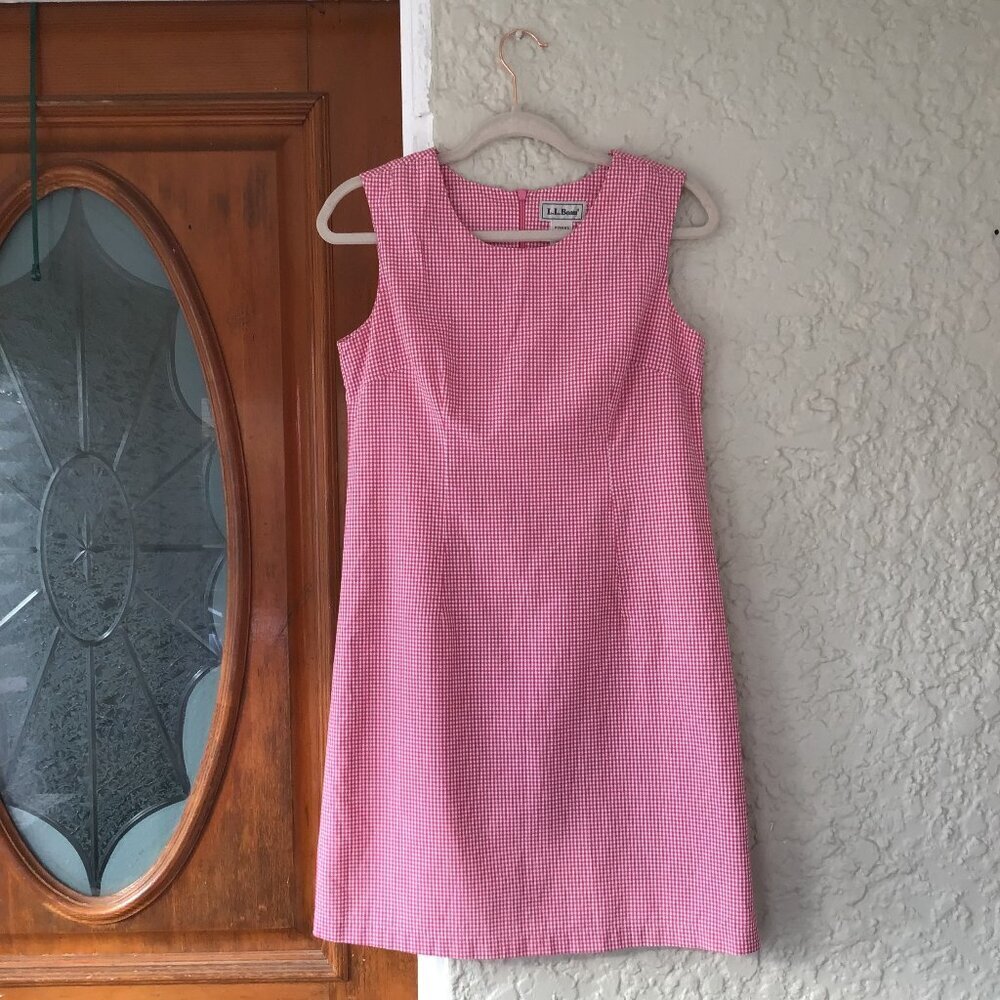 Vintage L.L. Bean Pink Gingham Mini Dress